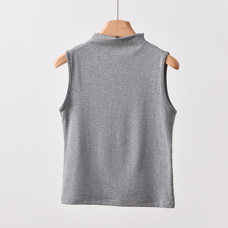 

Tencel Lyocell Ice Knit Breathable Women s Sleeveless High Neck Slimming Vest M (Weight: 80-100 Jin)