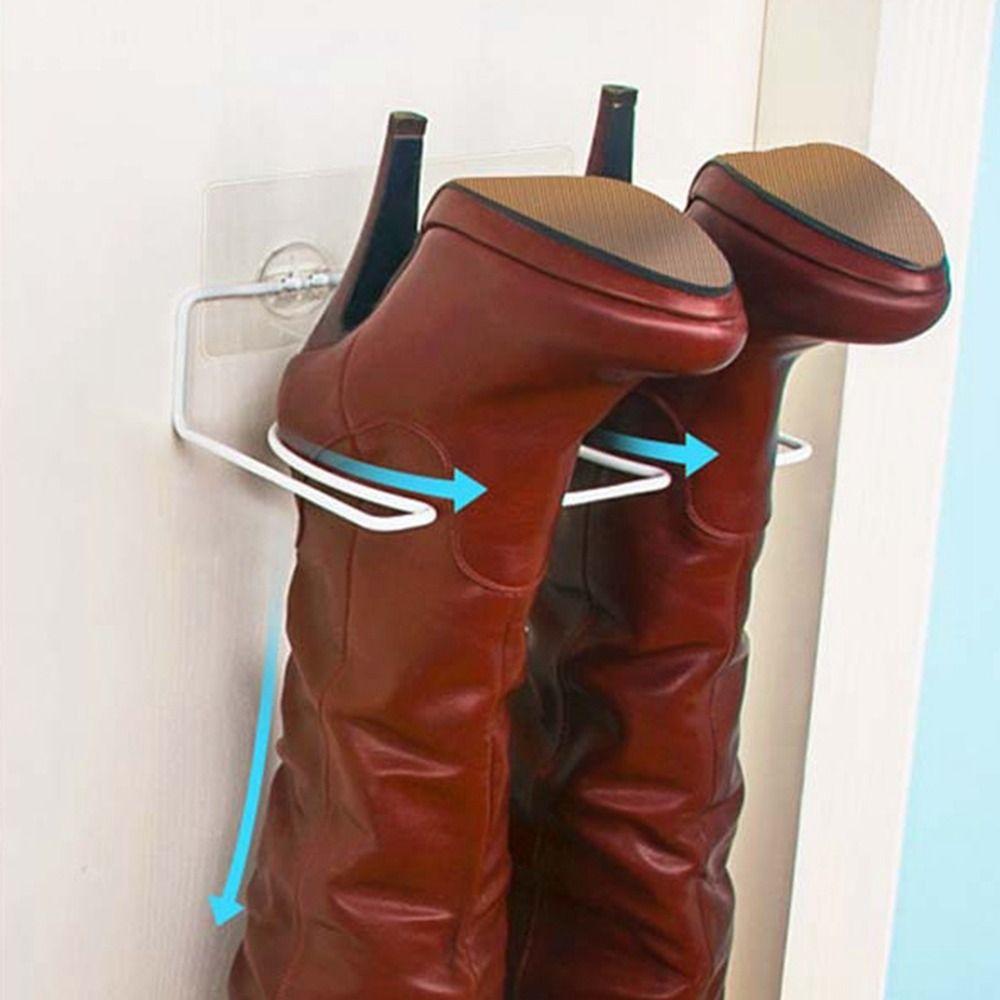 Iron Long Boots Rack Self-Adhesive Boots Organizer Multifunctional Boots Support College Dorm