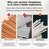 10 Pairs Ceramic Chopsticks Ceramic Chopstick Utensils Dishwasher Safe Portable Heat Resistant Exquisite Kitchen Accessories