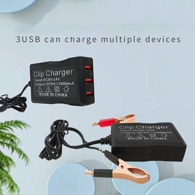 Wysokowydajny Konwerter DC z Klipsem do Akumulatora 5V 3 Porty USB Zasilacz DC Moduł Ładowania Buck do Telefonów Tabletów