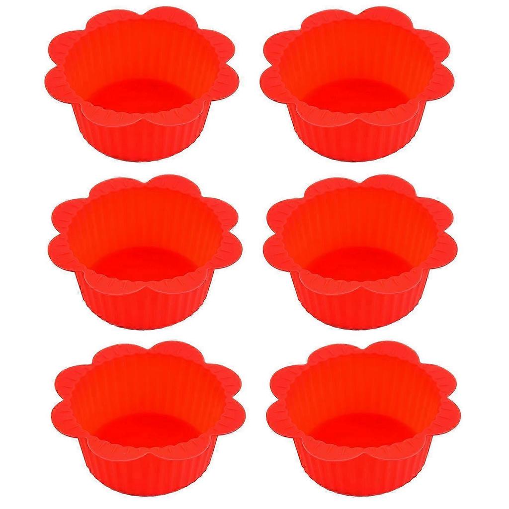 Limei 6 Pack Silicone Cupcake Liners Reusable Baking Cups Nonstick Easy Clean Pastry Muffin Molds 25-26