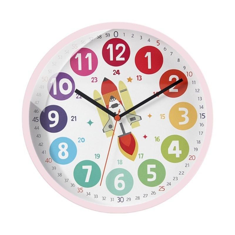 Educational Learnings Clock for Kids Alarm Clock for Kids Clear and Quiet Kids Clock Simple Battery Operated Wall Clock