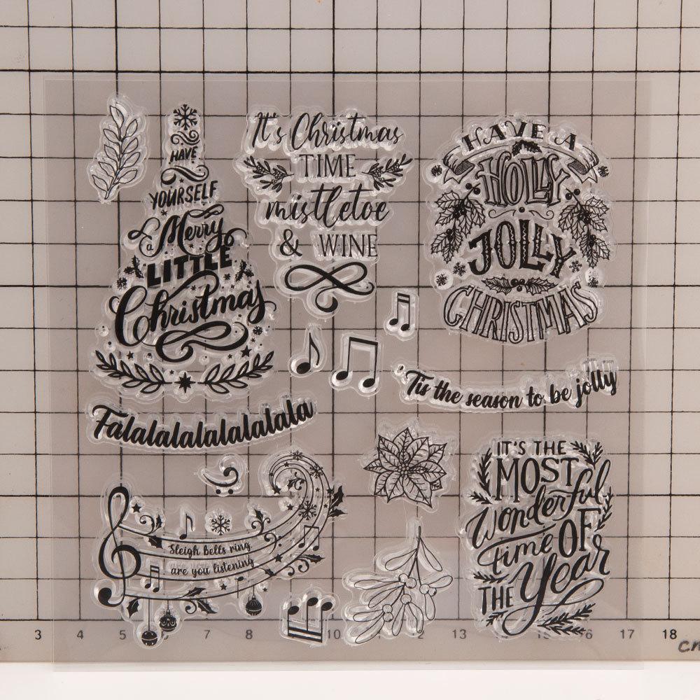 Frohe Weihnachten transparente Silikon-Stempel für Siegel, DIY, Scrapbooking, Fotoalbum, Dekor, Blume, alles Gute zum Geburtstag