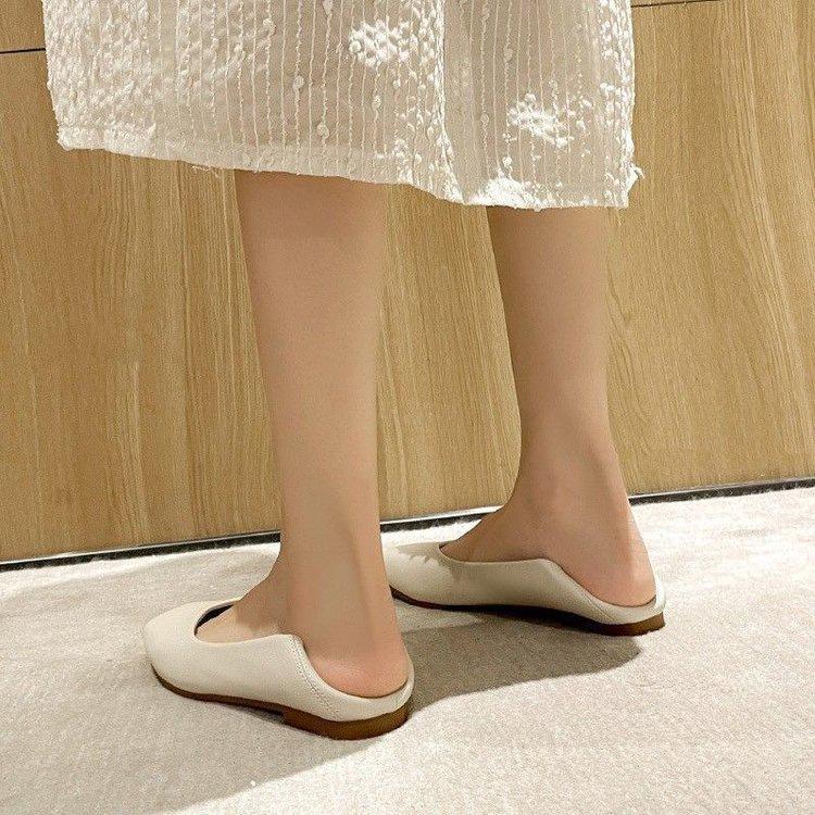 Square Head Doudou Shoes Women's 2025 Autumn New Single Shoes Flat Sole Soft Sole Non-slip Comfortable Shallow Mouth Mother Shoes Maternity Shoes