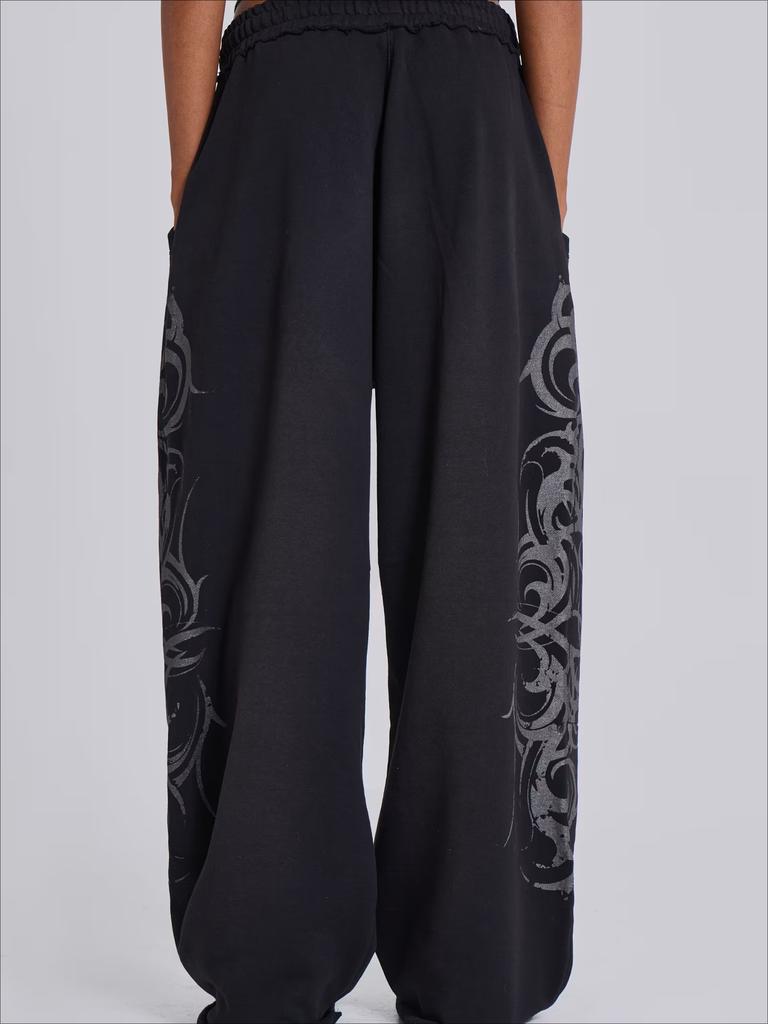 Unisex Vintage Y2K Oversized Wide Leg Joggers Women Sweatpants Streetwear Loose Casual Gym Yoga High Waist Pants