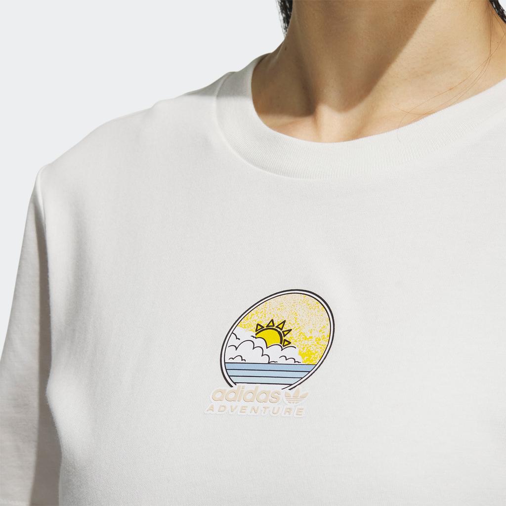 Adidas Originals Cartoon Print Round Neck Sports T-Shirt Women Tops White IK8611