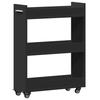 VidaXL Armoire avec roues noir 60x22x79 cm bois d'ingénierie, armoire latérale, armoire de rangement, organiseur de maison, 840416