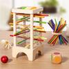 Children's Wooden Three-in-one Stick Balance Tower Color Stick Shape Classification Sensory Integration Training Game Educational Toy