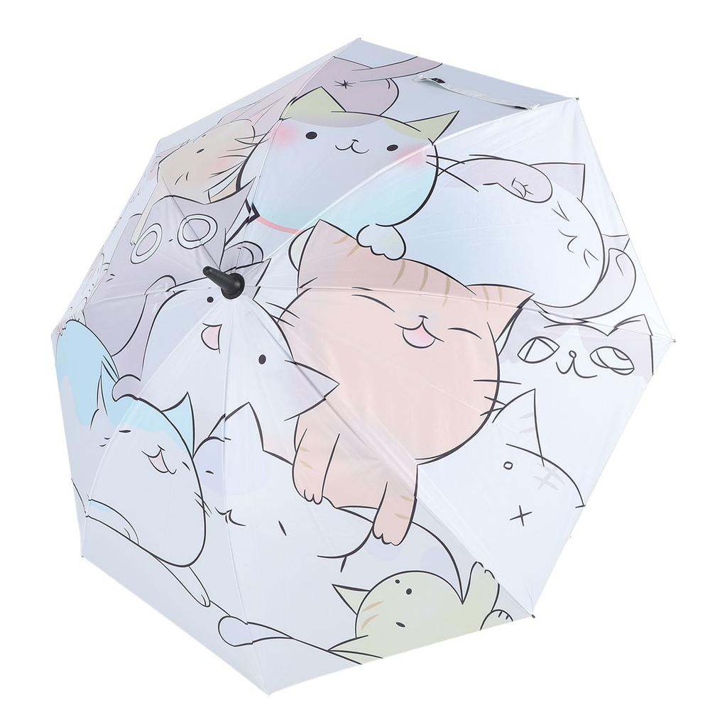 Fan Umbrella 8 Ribs Straight Handle Rechargeable Vinyl Pongee Fabric with Cooling Fan Sun Rain Umbrella for Outdoor