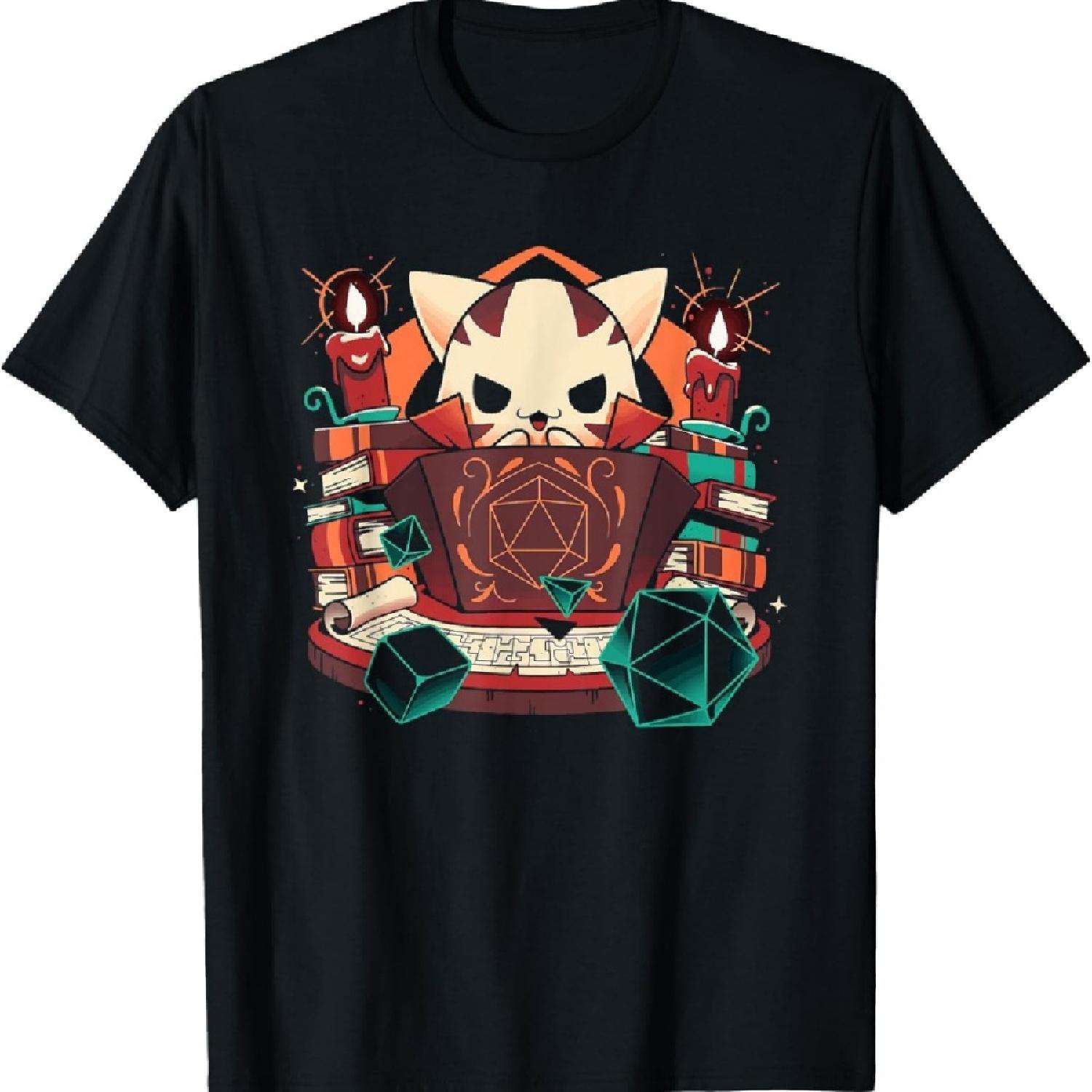 

Dungeon and cats Tabletop Gaming Role Player T-Shirt XXXXXL чорний