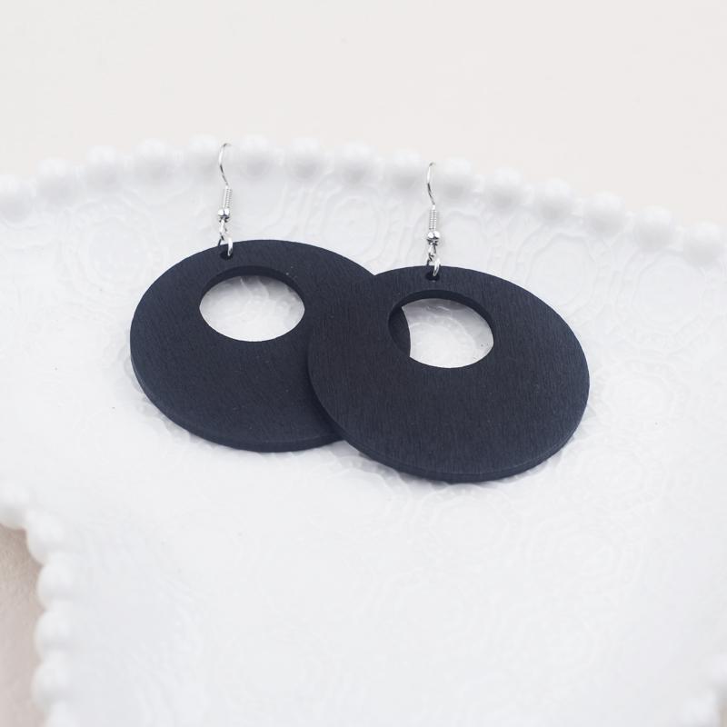 Bohemian Hohl Große Runde Hängende Ohrringe für Damen Geometrie Holz Ohrhänger Hochzeitsparty Trendiger Vintage Haken Schmuck Geschenk