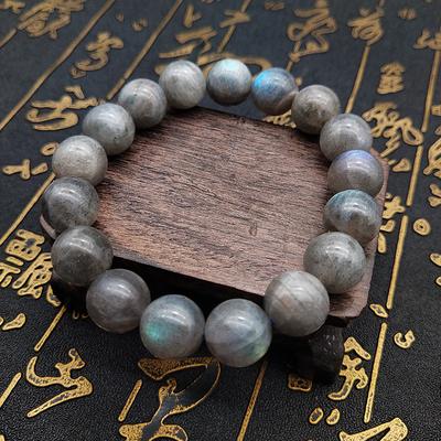 Bracciale con perline di pietra di luna naturale per uomini e donne Bracciale con perline di labradorite Gioielli con perline fatti a mano fai-da-te