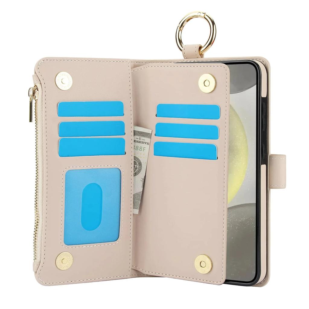 Für Samsung Galaxy A55/A15/A54/A14/A73/A53/A13/A72/A52 Brieftaschenhülle mit Reißverschluss Kartenhalter RFID-Blockierung, Flip-Folio-Abdeckung