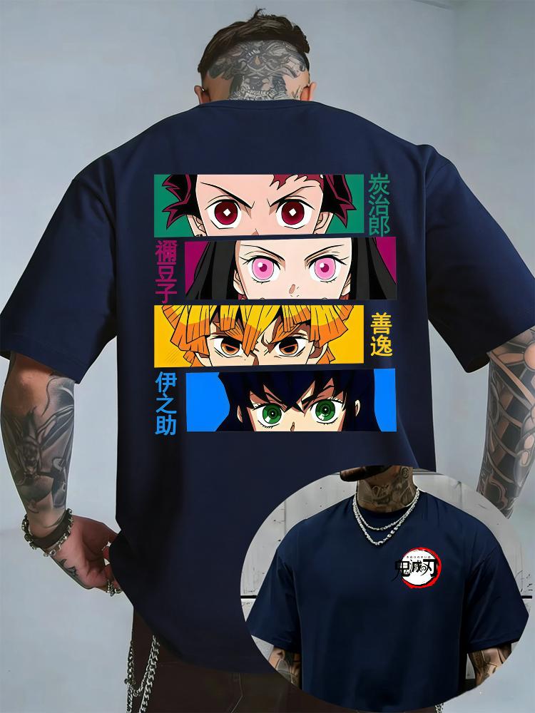 Demon Slayer Halloween Joint Tshirt Summer Unisex Loose And Breathable Cotton Tshirt Top