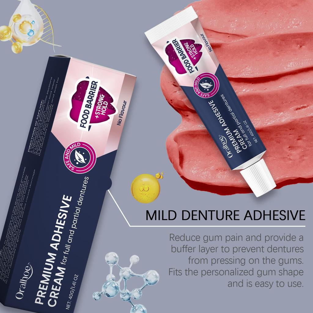 Prevence uvolňování zubních protéz Lepidlo Pohodlné nošení Lepidlo na zubní protézy Krémové lepidlo na zubní protézy Fixační lepidlo na zubní protézy Beauty-health
