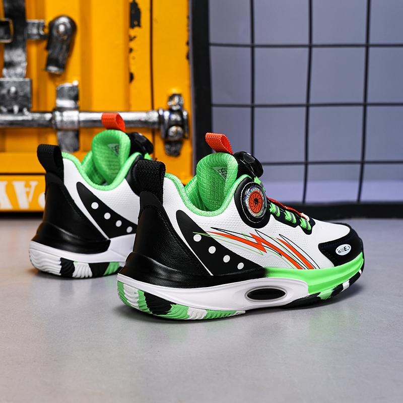 Grundschul-Basketballschuhe Jugend Beton Tatsächlicher Kampf Rutschfest Männliche Kinder Low-Top Drehknopf Sportschuhe