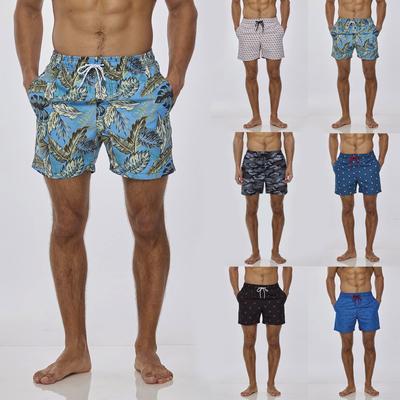 Calção de banho masculino de secagem rápida praia surf corrida natação shorts com cordão
