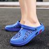Couple beach shoes men's hole shoes one word sandals light soft foreign trade extra large size 47-48-49 sandals