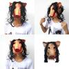 Creepy Animal Prop Scary Pig Head Mask For Halloween Cosplay Costume Parties