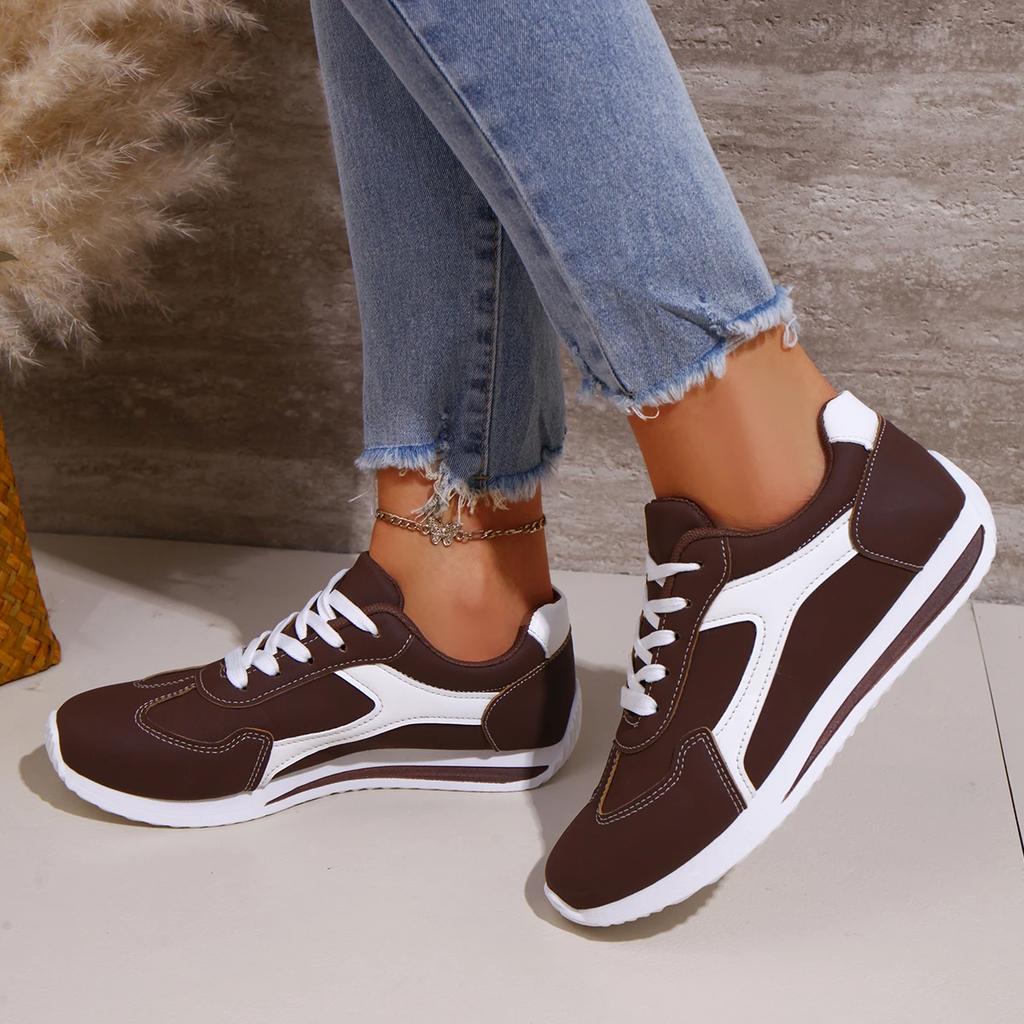 Women's Casual Sports Shoes Spring Autumn Seasonal Retro Style Round Toe Lace Up Comfortable Flat Shoes for Women