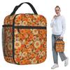 70er Jahre Retro Gänseblümchen, Vintage Flower Power Boho Isolierte Lunchtasche für Kinder Schulkühler Thermische Lebensmittelbox Tragetasche Lunchboxen