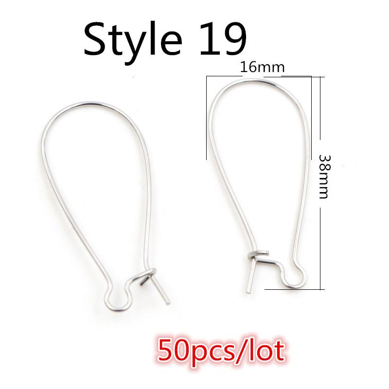  20x17mm Multi Styles Stainless steel DIY Earring Findings Clasps Hooks Jewelry Making Accessories Earwire