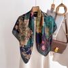 90*90cm Women Square Silk Scarf Lady Foulard Neck Hair Scarves Design Printed Kerchief Fashion Girl Hair Ribbon Headband Bandana