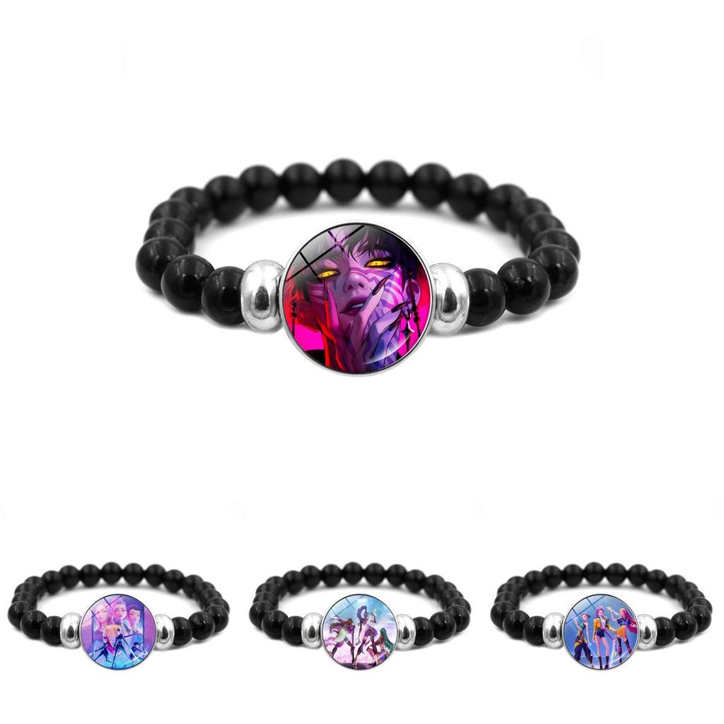 Kpop Demon Huntersjewelry Bracelet With Electroplated Plastic Beads For Teens And Adults