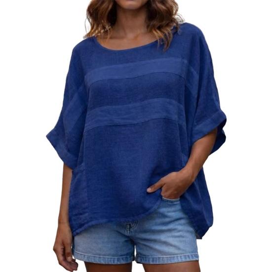 Women’s O Neck Shirt Soft Breathable Tops Regular Fit Dolman Sleeve Top Casual Loose Fit Blouse Summer Spring Shirt Perfect for Work Party Date