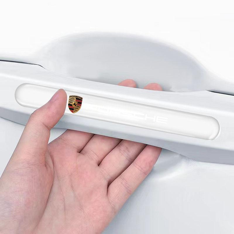4Pcs Car Door Handle Protector Sticker Auto Styling For Porsche Boxster Cayenne Panamera Macan Cayman 911 918 996 917 991