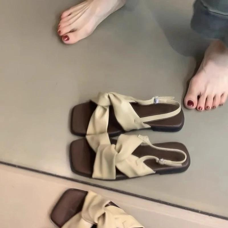 Fashion 2025Summer Women Gladiator Open Toe Sandals Comfort Soft Sole Shoes Ladies Casual Beach Vacation Sandalis