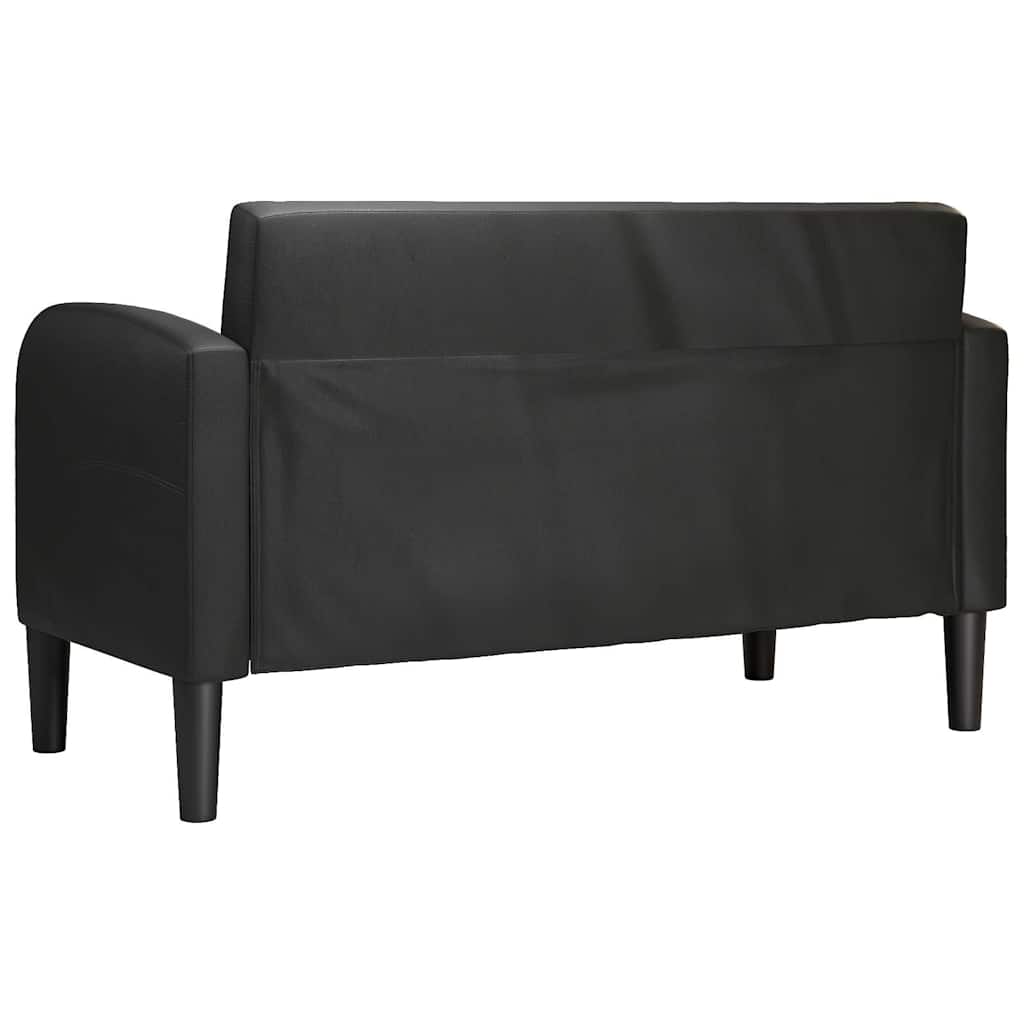 2 Seater Sofa Black 110 cm Faux Leather