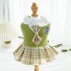 Knitted Pet JK Plaid Skirt Kawaii Dog Dress School Uniform Cat Clothes  Small Medium Dogs