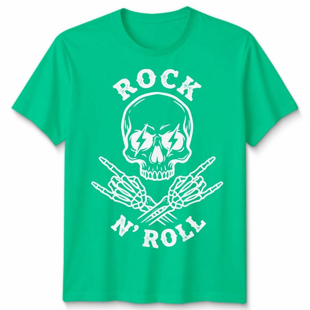 Rock N Roll Unisex T Shirt Skull Alternative Monochrome Graphic Tee S