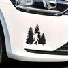 2 PCS Bigfoot Forest Scene Waterproof Vinyl DecaI Black Silhouette Stickers for Car Wall Laptop Removable Decorative Decals A-159