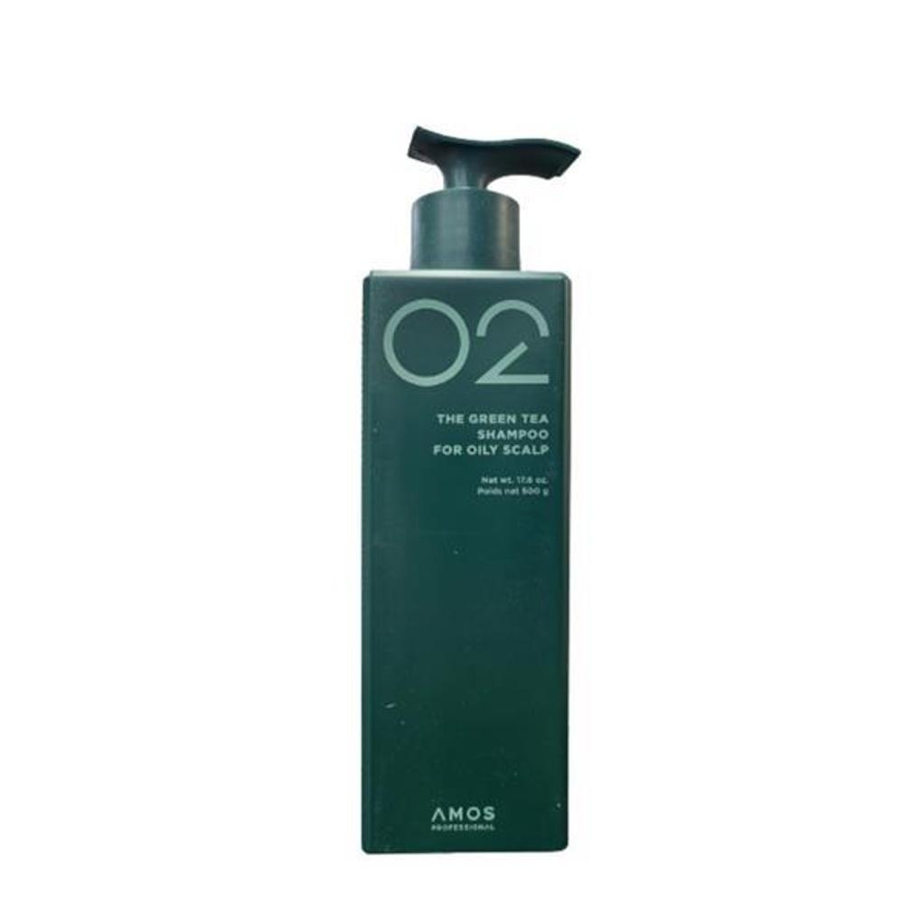 Amos Green Tea Real Oily Shampoo 500g X 2 + 1 Random Item