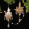 Acrylic Christmas Tree Pendant With Gold Crystal Effect For Holiday Decor