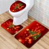 Weihnachts-Badezimmer-Bodenmatte Toilette Dreiteiliges Set