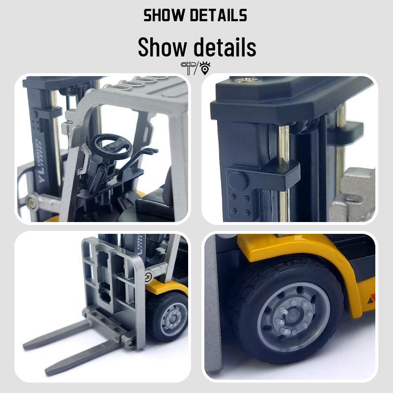 1:64 Bluetooth Mini Alloy Forklift RC Car Model Ornament Desktop Toy