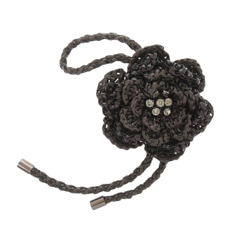 Used AUTHENTIC ANTEPRIMA Flower charmHand Bag Black polyester