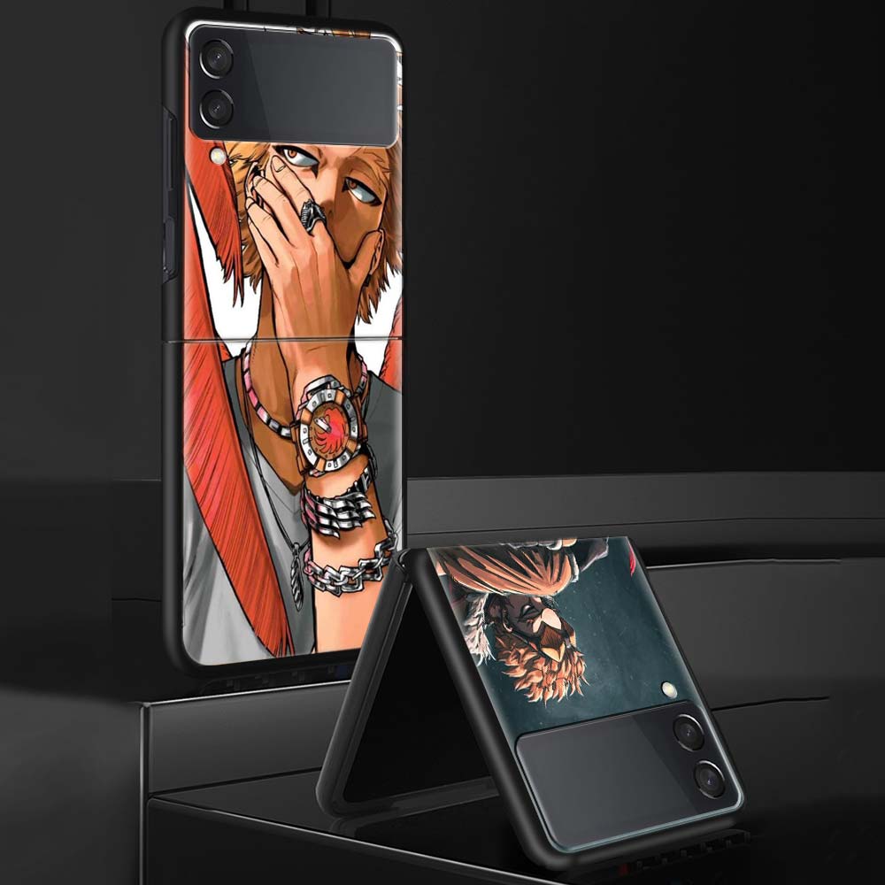 Hawks MHA My Hero A-Academy Phone Case For Samsung Galaxy Z Flip 7 6 5 4 3 5G Shockproof Cover Z Flip7 Flip6 ZFlip5 Flip3 Flip4