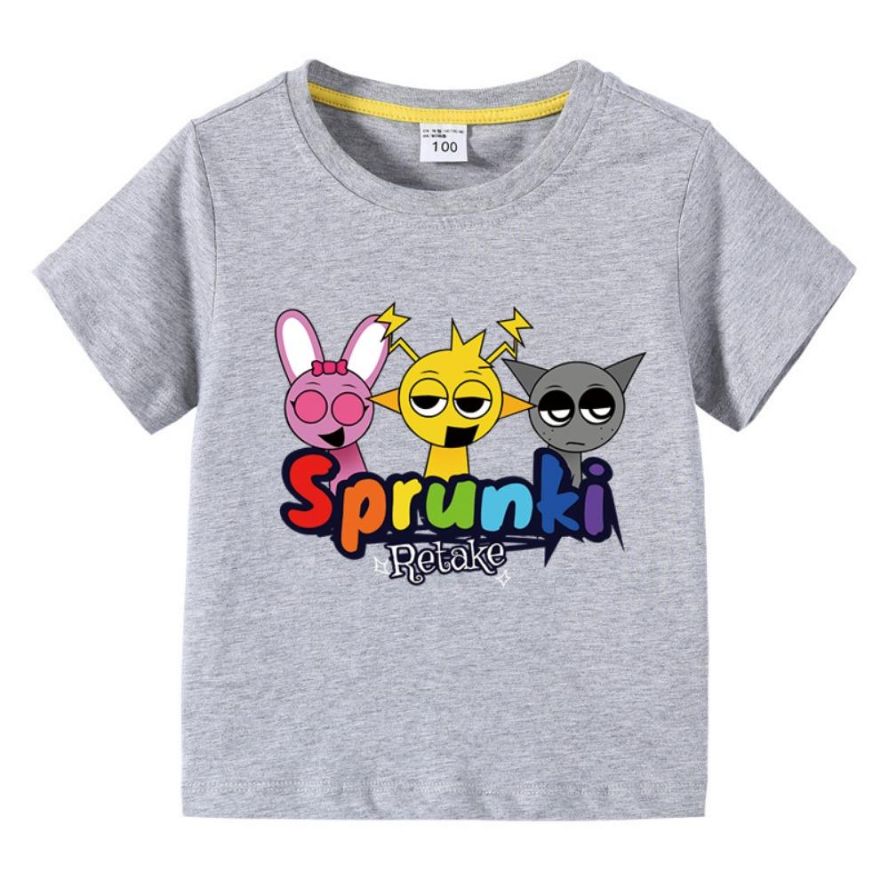 Cartoon Sprunki T Shirt Kids Incredibox T-shirts Toddler Girls Short Sleeve Tops Boys Summer Clothes Children's Clothing