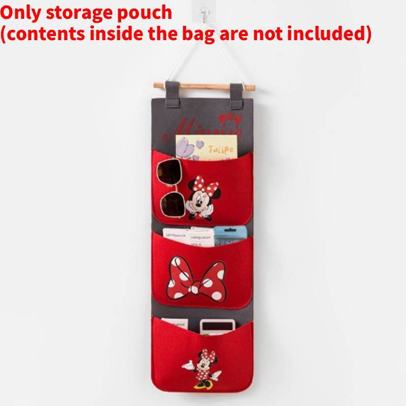 Mickey Mouse Felt Wall Organizer With Multiple Pockets For Kids Room Storage