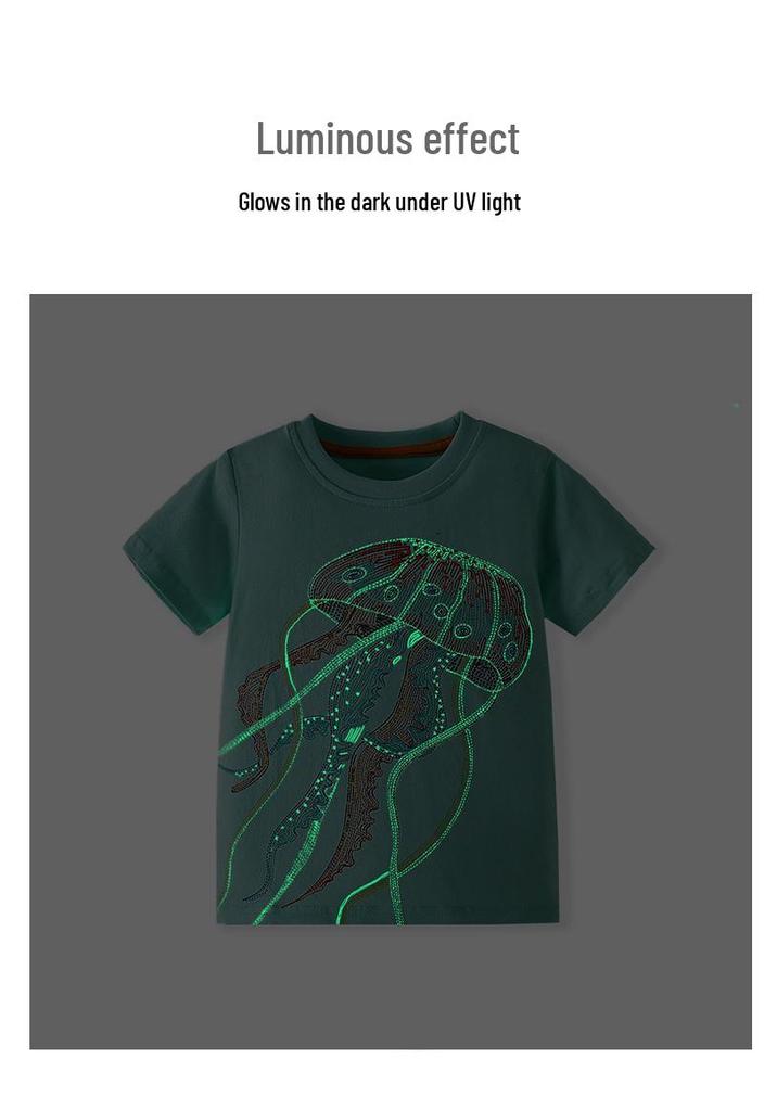 Quallen leuchten T-Shirt mit kurzen Ärmeln für Kinder - Frühling/Sommer