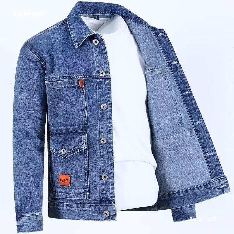 2026 Spring/Autumn Trendy Japanese-Style Men's Loose Plus Size Denim Jacket
