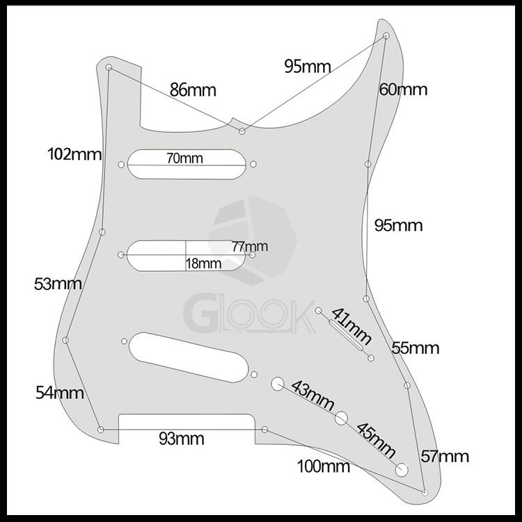 11-Hole SSS Aluminum Alloy Guitar Pickguard Panel Cover - Fits ST Electric Guitars