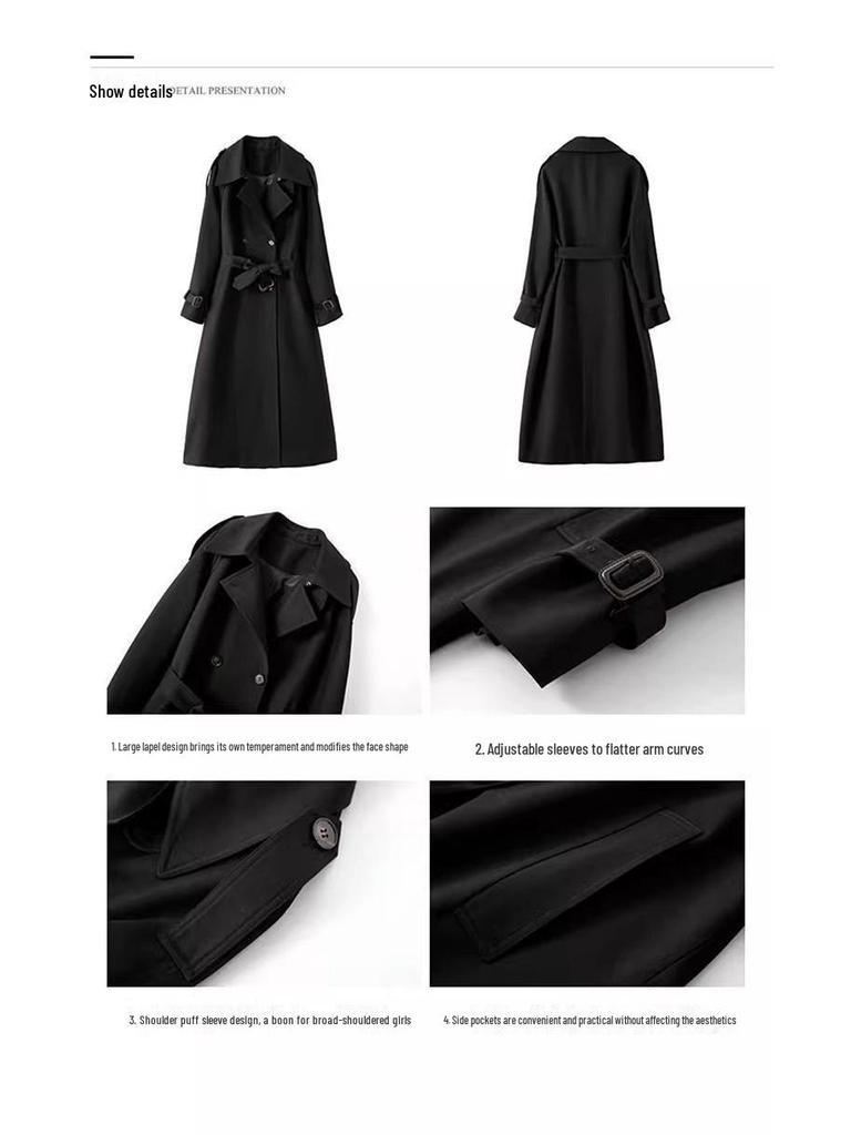 Women's Korean Style Medium-Length Windbreaker Jacket - Spring/Autumn Fashion, Light Luxury, Loose Fit, Small Size Trend.