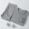 Men's Thermal Cotton Knit Underwear Set for Middle-Aged & Elderly - Thread Shirt & Pants for Fall & Winter