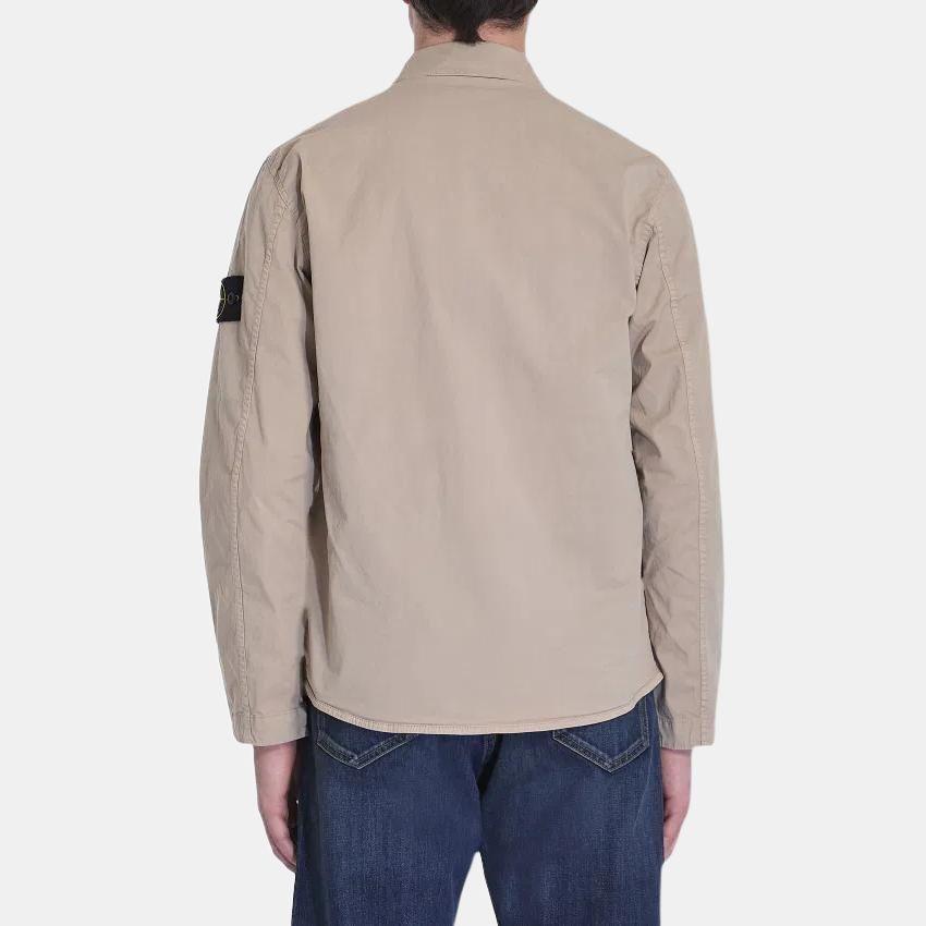 Stone Island Patch Pointed Collar Long Sleeve Shirt Men shirts Light-Brown K1S151200033S0010V009A