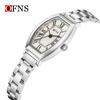OFNS Women's Artistic Retro Barrel-Shaped Quartz Watch with Roman Numerals